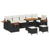 vidaXL Gartensofa-set mit Kissen 10 pcs Schwarz und Creme