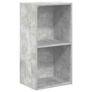 vidaXL B&uuml;cherregal 2 F&auml;cher Betongrau 40x30x76,5 cm Holzwerkstoff