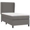 vidaXL Boxspringbett mit Matratze Grau 100x200 cm Kunstleder