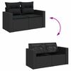 vidaXL Garten-Sofa-Set mit Kissen mit Speicher 10 pcs Schwarz