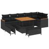 vidaXL Gartensofa-set mit Kissen 9 pcs Schwarz Poly Rattan