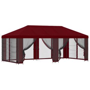 vidaXL Pavillon mit Seitenw&auml;nden 6 x 3 m Bordeauxrot