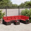 vidaXL 8-tlg. Garten-Sofagarnitur mit Kissen Braun Poly Rattan