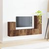 vidaXL TV-Schrankset Wandmontiert 3 pcs Altholz Holzwerkstoff
