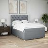 vidaXL Boxspringbett mit Matratze Hellgrau 160x200 cm Stoff