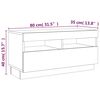 vidaXL TV-Schrank mit LED-Leuchten Räuchereiche 80x35x40 cm