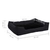 vidaXL Hundebett Schwarz 65x50x20 cm Fleece Leinenoptik