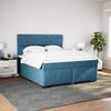 vidaXL Boxspringbett mit Matratze Blau 180x200 cm Samt