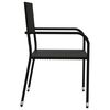 vidaXL 5-tlg. Garten-Essgruppe Schwarz Poly Rattan und Stahl