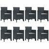 vidaXL Garten Essgruppe 9 pcs Anthrazit Polypropylen