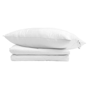 vidaXL Sommerdecke mit Kissen 2 pcs Wei&szlig; Daunenfeder