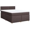 vidaXL Boxspringbett mit Matratze Dunkelbraun 140x200 cm Stoff