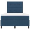 vidaXL Boxspringbett mit Matratze mit Kopfteil Blau 120 x 200 cm Stoff