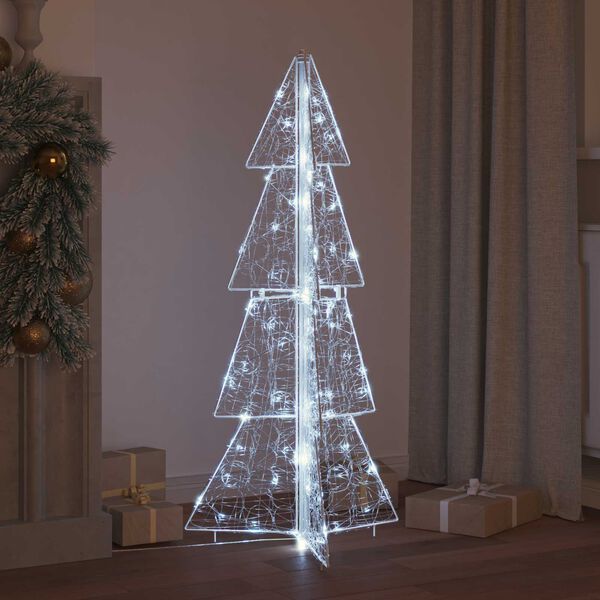 vidaXL Weihnachtsbaum mit 100 LEDs Kaltwei&szlig; 120 cm Acryl