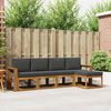 vidaXL Outdoor-Sofagarnitur mit Kissen 5 pcs Natur und Anthrazit