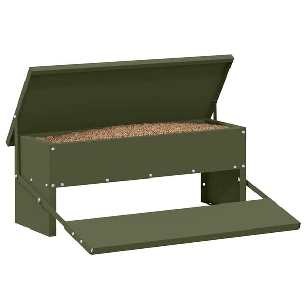 vidaXL Hühnertretfeeder Olive Grün 48,5 x 39,5 x 19 cm