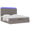 vidaXL Ottoman-Bett mit Matratzen & LEDs Taupe 200x200 cm Stoff