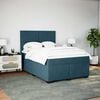 vidaXL Boxspringbett mit Matratze Blau 140x190 cm Samt