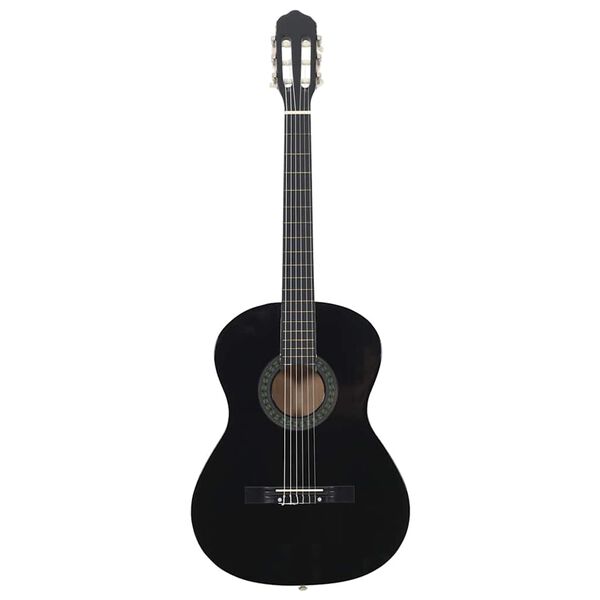 vidaXL Klassikgitarre für Anfänger Schwarz 4/4 39" Lindenholz