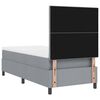 vidaXL Boxspringbett mit Matratze mit LED Hellgrau 90 x 200 cm Stoff