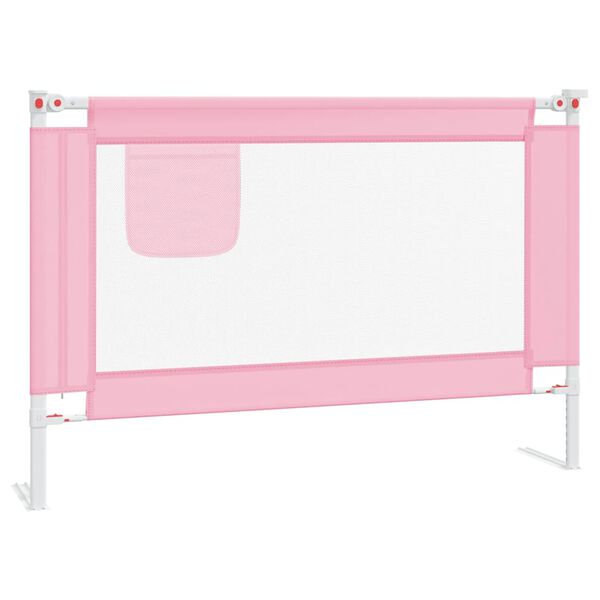 vidaXL Kleinkind-Bettschutzgitter Rosa 100x25 cm Stoff