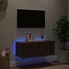 vidaXL TV-Wandschrank mit LED-Leuchten Braun Eichen-Optik 80x35x31 cm