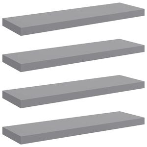 vidaXL Schweberegale 4 Stk. Grau 80x23,5x3,8 cm MDF