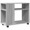 vidaXL Beistelltisch mit Rollen Grau Sonoma 70x35x60 Holzwerkstoff