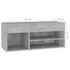 vidaXL Schuhbank Betongrau 80x30x45 cm Holzwerkstoff