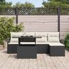 vidaXL Gartensofa-set mit Kissen 6 pcs Schwarz Poly-Rattan