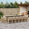 vidaXL 17-tlg. Garten-Essgruppe mit Kissen Beige Poly Rattan