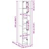 vidaXL Hochschrank Schmal R&auml;uchereiche 30x42,5x225 cm Holzwerkstoff
