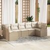 vidaXL Gartensofa-set mit Kissen 7 pcs Beige und Wei&szlig; Poly-Rattan