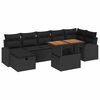 vidaXL Garten-Sofa-Set 8 stk. Schwarz Poly-Rattan