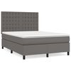 vidaXL Boxspringbett mit Matratze Grau 140x190 cm Kunstleder
