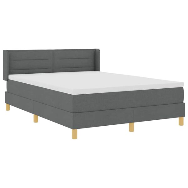 vidaXL Boxspringbett mit Matratze Dunkelgrau 200 x 160 cm Stoff