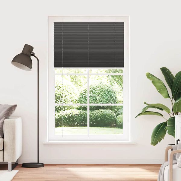 vidaXL Plissee Schwarz 115x200 cm Stoffbreite 114,4 cm Polyester