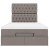 vidaXL Ottoman-Bett mit Matratze & LEDs Taupe 120x200 cm Stoff