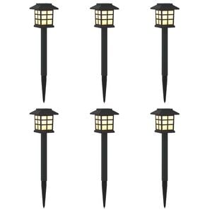 vidaXL Au&szlig;en Solarlichter mit Erdnagel 6 stk. Warmes Wei&szlig; 38,5 cm PP