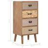 vidaXL Beistellschrank mit 4 Schubladen Braun 34,5x30x74,5 cm MDF