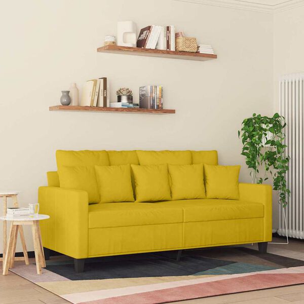 vidaXL 2-Sitzer-Sofa Gelb 140 cm Samt