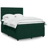 vidaXL Boxspringbett mit Matratze Dunkelgr&uuml;n 140x190 cm Samt