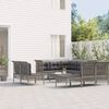 vidaXL 10-tlg. Garten-Lounge-Set mit Kissen Grau Poly Rattan