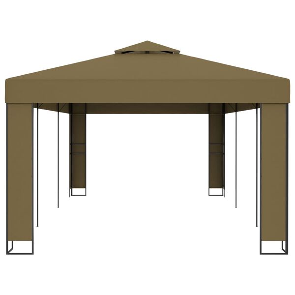 vidaXL Pavillon mit Doppeldach 3x6 m Taupe 180 g/m²