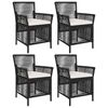 vidaXL Gartenstuhl 4 stk. Schwarz und Creme Poly-Rattan