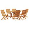 vidaXL Garten Essgruppe 7 pcs Braun Massivholz Akazie