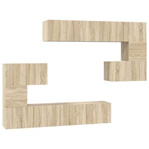 vidaXL 8-tlg. TV-Schrank-Set Sonoma-Eiche Holzwerkstoff