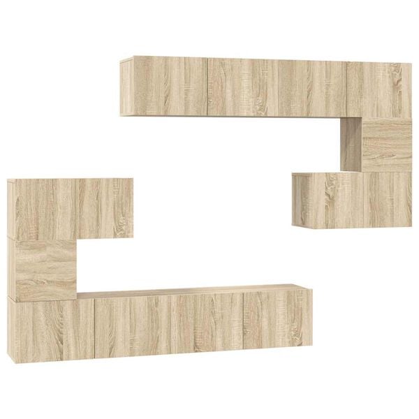 vidaXL 8-tlg. TV-Schrank-Set Sonoma-Eiche Holzwerkstoff