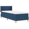 vidaXL Boxspringbett mit Matratze mit Kopfteil Blau 80 x 200 cm Stoff