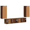 vidaXL TV-Wandregal-Set Wandmontiert 4 pcs Altholz Holzwerkstoff